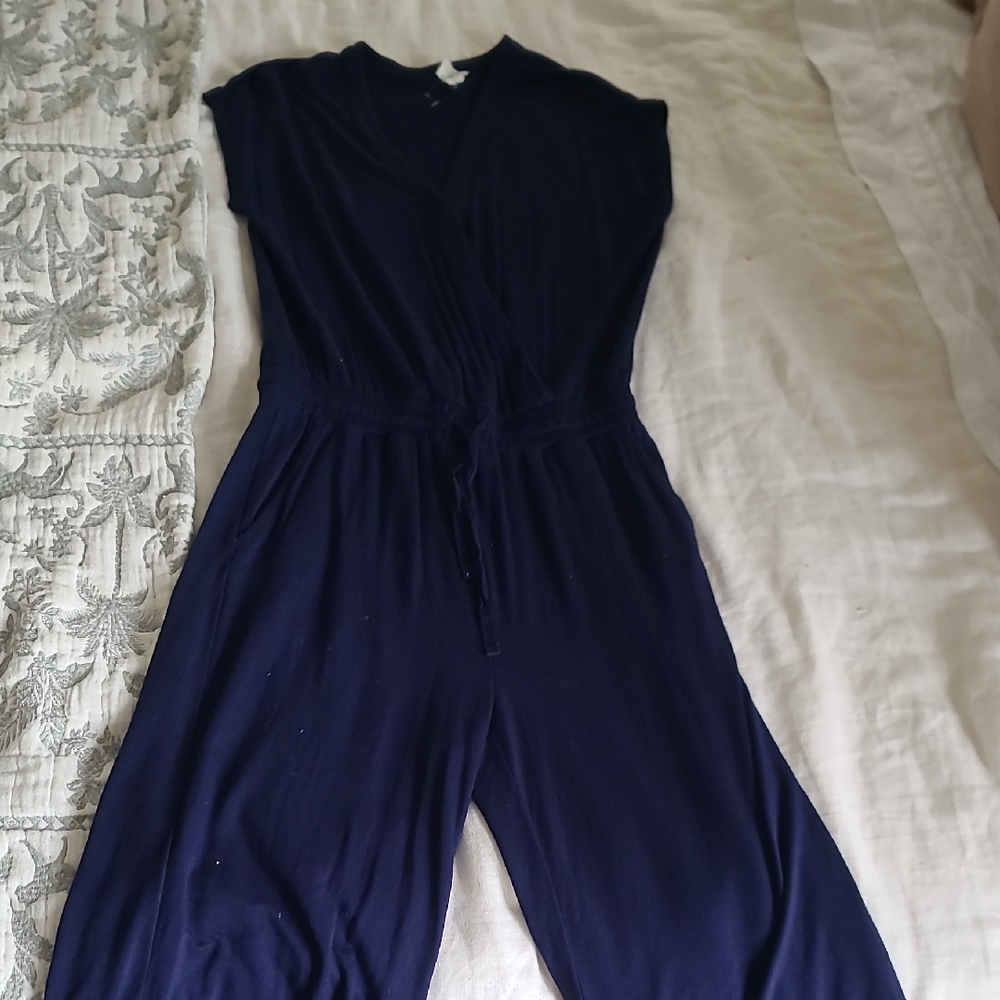 LOFT Deep Blue Wrap Jumpsuit